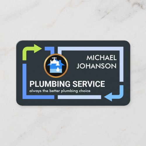 Stylish Blue Pipe Water Frame Business Card