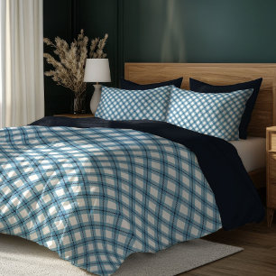 Stylish Blue Plaid Duvet for Everyday Comfort Cover