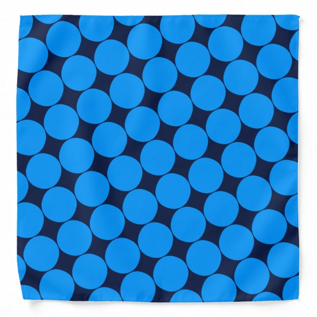 Stylish Blue Polka Dot Bandana (Front)