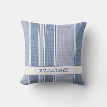 Stylish Blue Polka Dot Custom Throw Pillow by camcguire at Zazzle