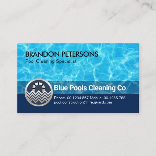 Stylish Blue Pool Waters Swimming Business Card