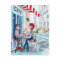 Stylish blue & red tea drinking girls in Paris