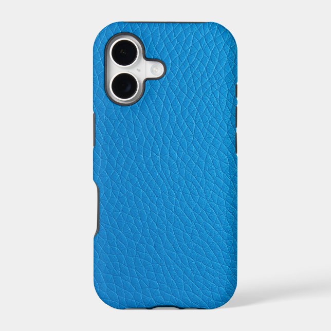 Stylish Blue Rexine Texture Design Iphone Case (Back)