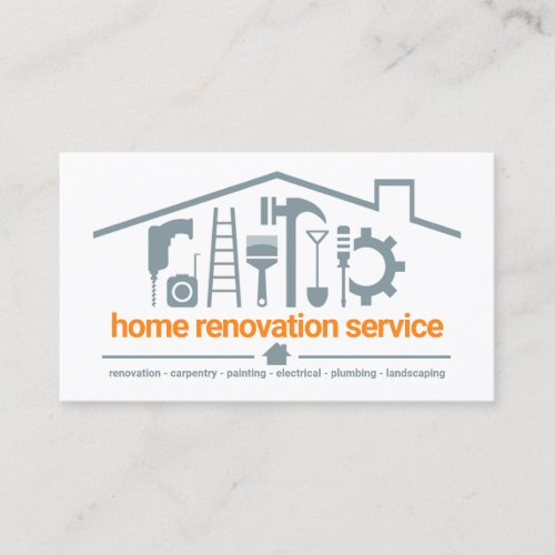 Stylish Blue Roofing Handyman Tools Business Card