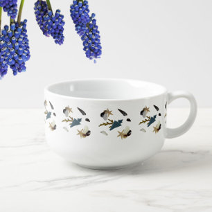 Stylish Blue Seashell Coastal Ocean Lovers Soup Mug