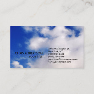 Stylish Blue Sky White Clouds Nature Business Card