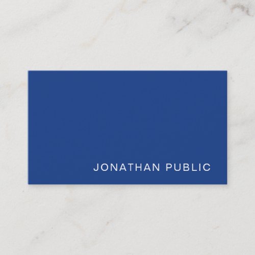 Stylish Blue Sleek Design Trendy Plain Luxury Business Card