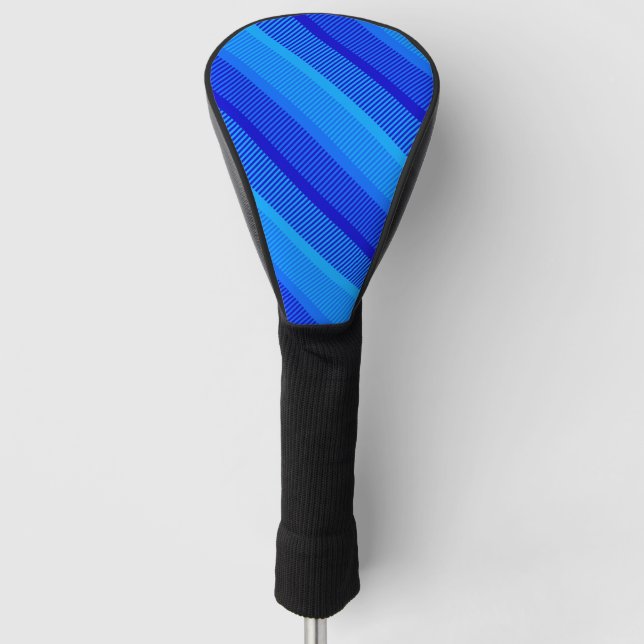 Stylish BLUE Stripes Golf Head Cover (Front)