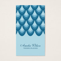 Stylish Blue Teardrop Geometric Social Media Business Card