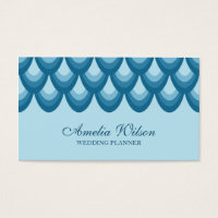 Stylish Blue Teardrop Geometric Social Media Business Card