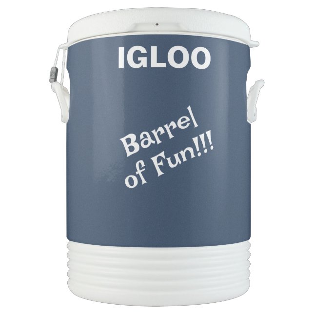 Stylish Blue Textured Pattern Beverage Cooler (Back)