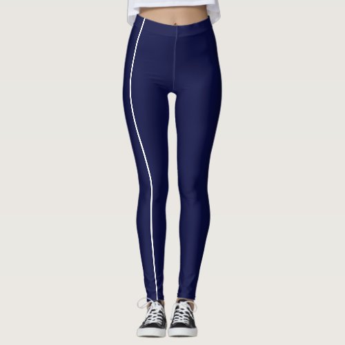 Stylish Blue Toned Monochrome Thin Lines Leggings