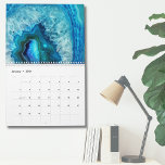 Stylish Blue Turquoise Modern Wall Calendar<br><div class="desc">Stones and minerals are a hot new trend for the year!  This print features and up close image of a vibrant blue geode stone,  complete with little crystals.  Add your initials or name if you'd like!  Blue Turquoise Geode Stone Simple Modern Wall Calendar</div>