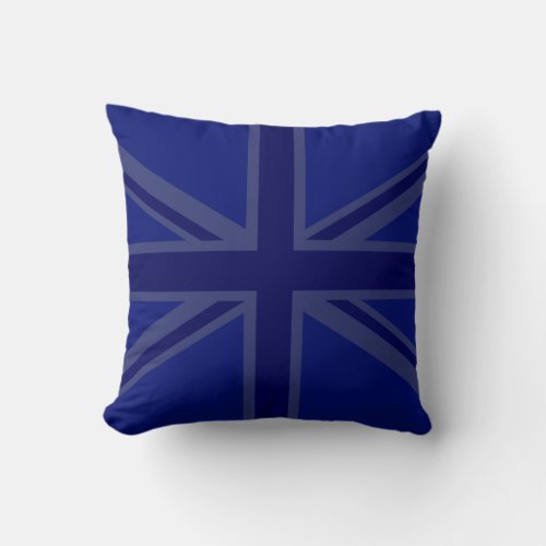 Stylish Blue Union Jack Throw Pillow