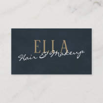 Stylish Blue Watercolor Hair Makeup Business Card
