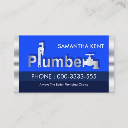 Stylish Blue Waters Plumber Signage Business Card