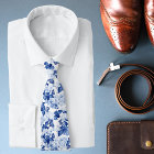 Stylish Blue White Botanical Floral Pattern