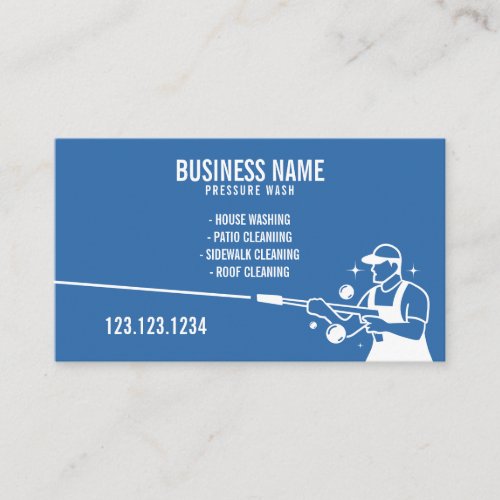 Stylish Blue  White Bubble Pressure Washer Gun Business Card