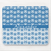 Stylish Blue & White Greek Floral Custom