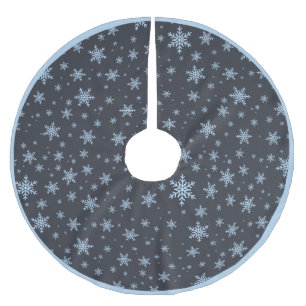 Stylish Blue White Snowflake Pattern Brushed Polyester Tree Skirt
