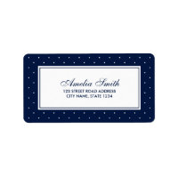 Stylish Blue with Classic White Polka Dot Address Label