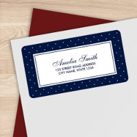 Stylish Blue with Classic White Polka Dot Address