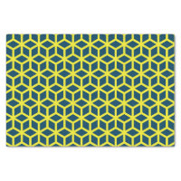 Stylish Blue Yellow Geometric Pattern Tissue Paper