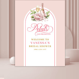 Stylish blush and gold bridal shower backdrop