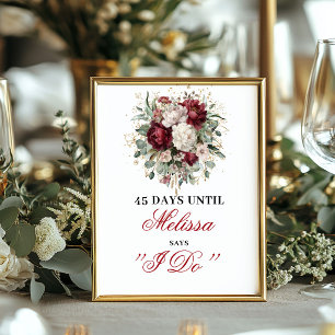 Stylish Blush Burgundy Dais Until I Do Sign