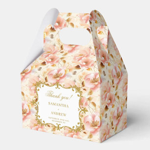 Stylish Blush Gold Boho Wedding Favor Box Keepsake