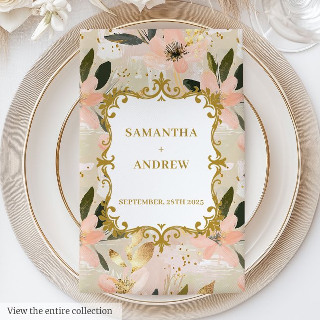 Stylish Blush Gold Wedding Reception Napkins (Stylish Blush Gold Wedding Reception Napkins)
