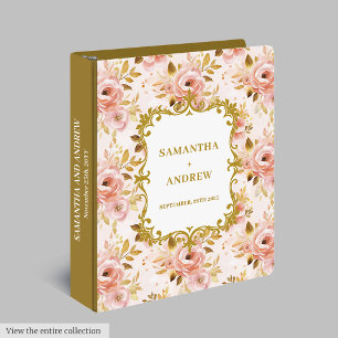 Stylish Blush Gold Wedding Ring Binder
