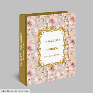 Stylish Blush Gold Wedding Ring Binder