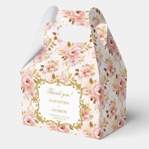 Stylish Blush Gold Wedding Thank You Box for Guest