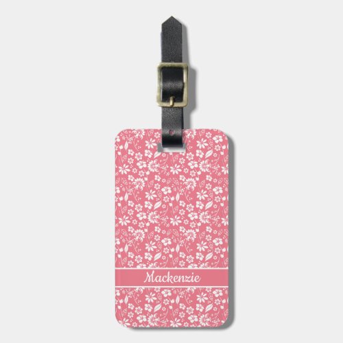 Stylish Blush Pink Girly Tropical Spring Flowers Luggage Tag