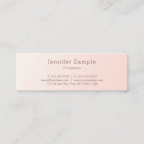 Stylish Blush Pink Modern Minimalist Design Simple Mini Business Card