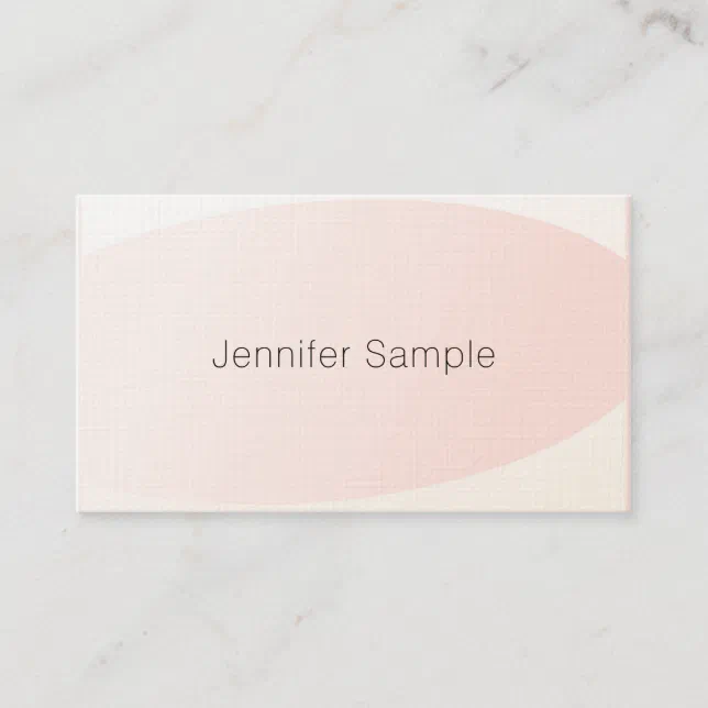 Stylish Blush Pink Modern Minimalist Trendy Luxury Business Card | Zazzle