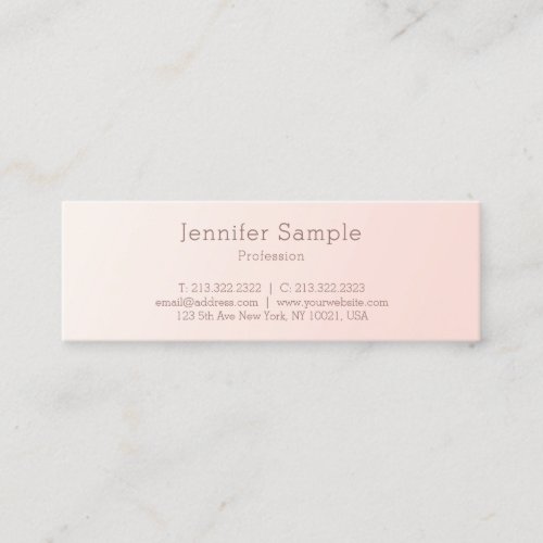 Stylish Blush Pink Modern Simple Design Trendy Mini Business Card