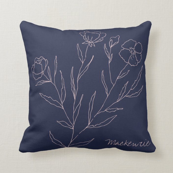 blush pink and navy cushions