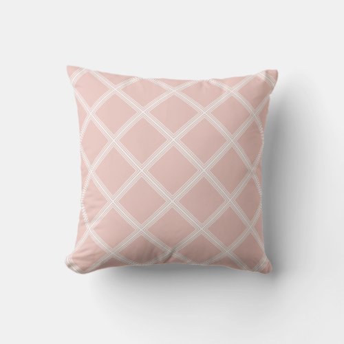 Stylish Blush Pink Square Template Elegant Design Throw Pillow