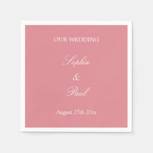 Stylish Blush Pink Wedding Paper Napkins