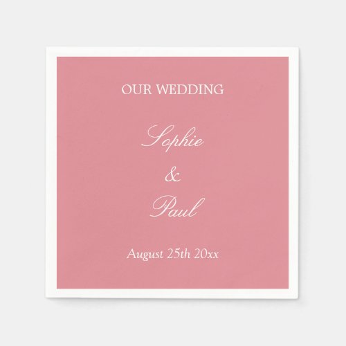 Stylish Blush Pink Wedding Paper Napkins