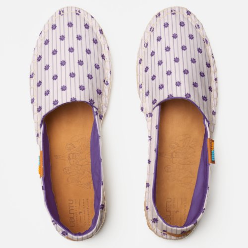 Stylish Blush  Violet Stripes   Flower Pattern Espadrilles