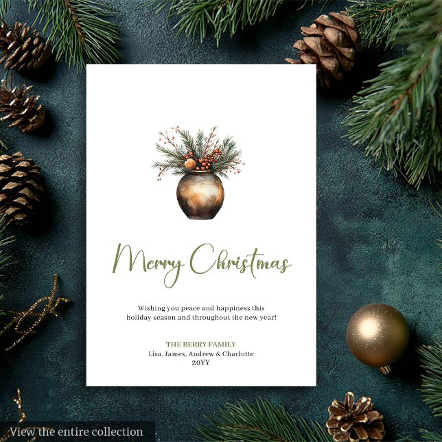 Stylish Bohemian Earthy Rustic Holiday Greeting (Stylish Bohemian Earthy Rustic Holiday Greeting)