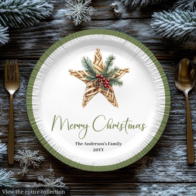 Stylish Bohemian Neutral Colors Holiday Plates (Stylish Bohemian Neutral Colors Holiday Plates)