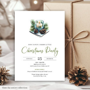 Stylish Bohemian Neutral Watercolor Holiday Party Invitation