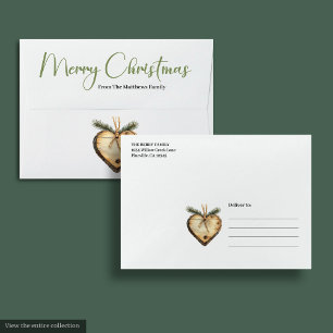 Stylish Bohemian Rustic Neutral Christmas Mailer Envelope