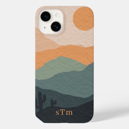 Stylish Boho Earthy Abstract Desert Landscape Case_Mate iPhone 14 Case