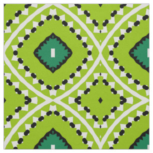 Stylish Boho Ethnic Lime Green Geometric Pattern Fabric