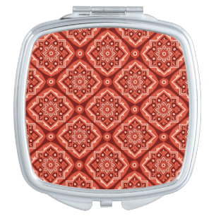 Stylish Boho Geometric Floral Pattern Compact Mirror